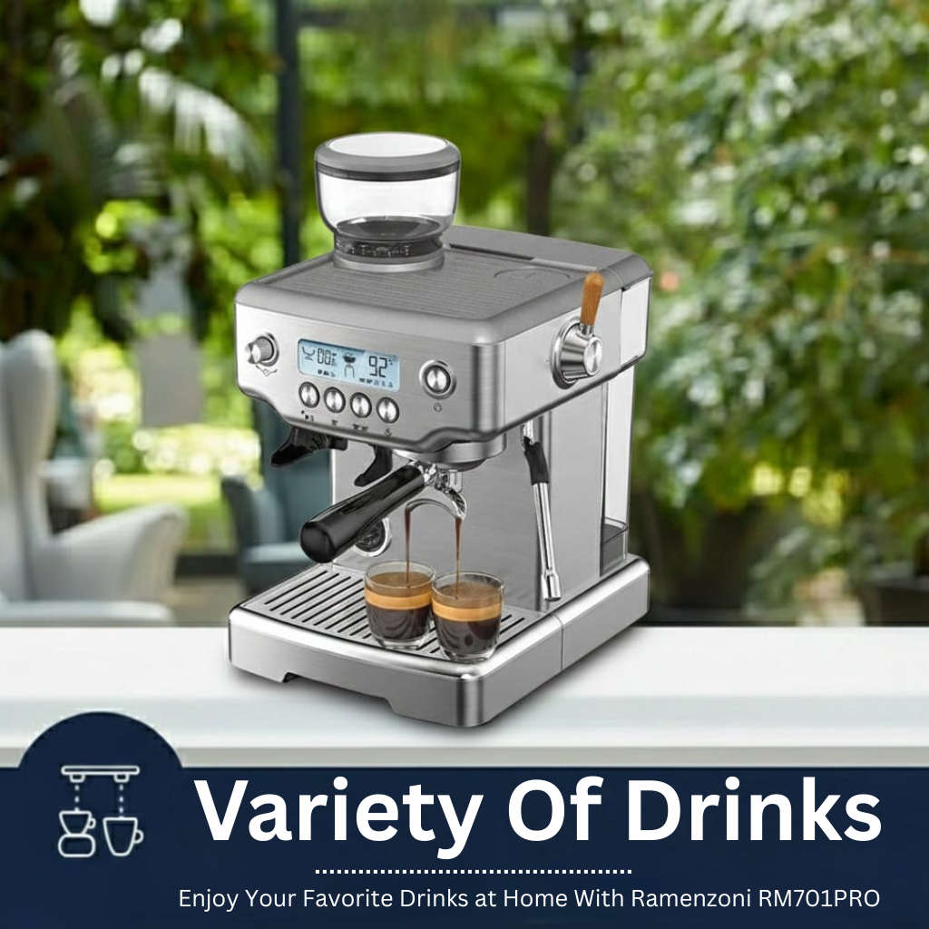 espresso coffee machine ramenzoni rm701pro with grinder