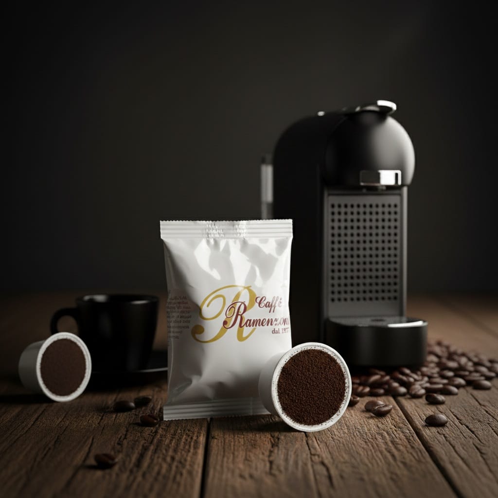 caffè ramenzoni capsule compatible with nespresso coffee machines, packaging of 1 pieces