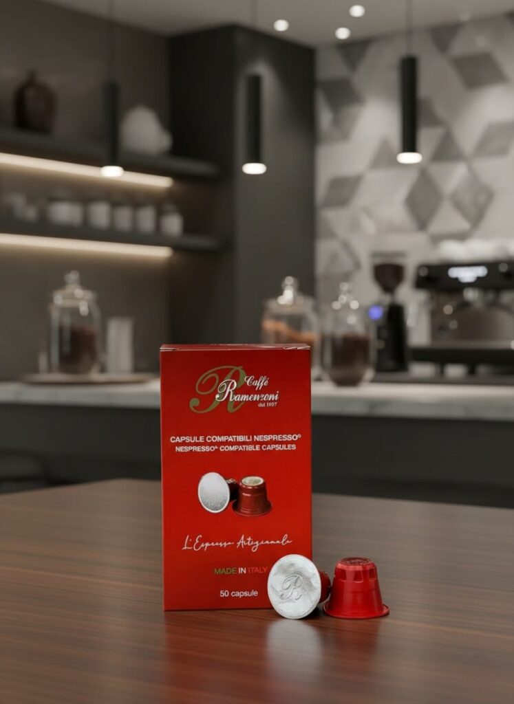 caffè ramenzoni capsules compatible with nespresso coffee machines, packaging of 50 pieces