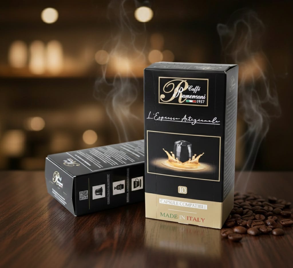 caffè ramenzoni capsules compatible with nespresso coffee machines, packaging of 10 pieces